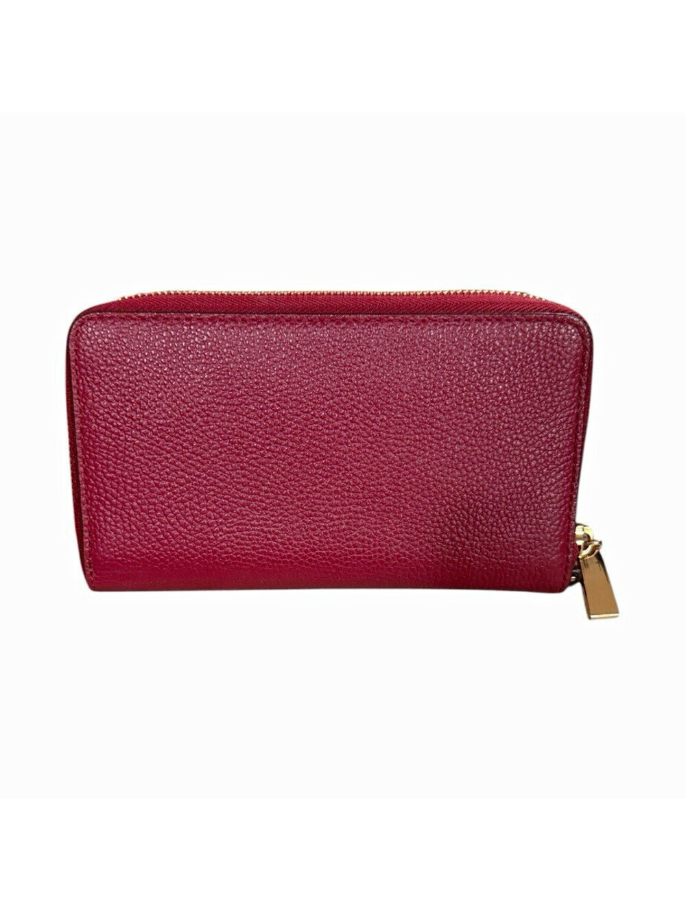 Michael Kors Women’s Red Solid Zip-Around Wallet w/ Zipper, Credit Card Slots